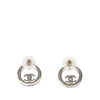 Chanel CC Brass Strass Push Back Earrings Secondhand