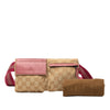 Secondhand Gucci GG Canvas Web Double Pocket Belt Bag