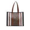 Burberry TB Monogram E Canvas Stripe Book Tote Secondhand