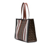Burberry TB Monogram E Canvas Stripe Book Tote Secondhand