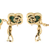 Secondhand Van Cleef and Arpels 18K Yellow Gold and Malachite Magic Alhambra 3 Motif Earrings