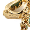 Secondhand Van Cleef and Arpels 18K Yellow Gold and Malachite Magic Alhambra 3 Motif Earrings
