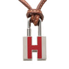 Hermès Palladium Plated Cadena H Lock Charm Padlock Necklace Secondhand