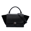 Celine Small Drummed Calfskin and Suede Trapeze Satchel Secondhand