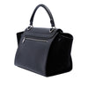 Celine Small Drummed Calfskin and Suede Trapeze Satchel Secondhand