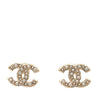 Chanel CC Gold Plated Faux Pearl Earrings Secondhand