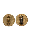 Chanel CC Gold Plated Enamel Button Clip on Earrings Secondhand