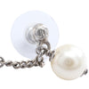 Chanel CC Brass Strass Faux Pearl Drop Push Back Earrings Secondhand