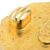 Chanel CC Gold Plated Sunburst Round Clip On Earrings Secondhand