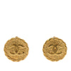 Chanel CC Gold Plated Sunburst Round Clip On Earrings Secondhand