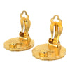 Chanel CC Gold Plated Sunburst Round Clip On Earrings Secondhand