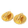 Chanel CC Gold Plated Sunburst Round Clip On Earrings Secondhand