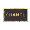 Chanel Gold Plated and Leather Logo Plate Pin Brooch Secondhand