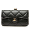 Chanel Quilted Lambskin Pearl Crown CC Wristlet Multi Pouches Secondhand