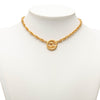 Chanel CC Gold Plated Round Pendant Necklace Secondhand
