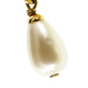 Chanel CC Gold Plated Faux Pearl Dangle Clip On Earrings Secondhand