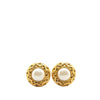 Secondhand Chanel Gold Plated Faux Pearl Round Clip on Earrings