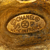 Chanel Gold Plated CC Quilted Round Clip On Earrings Secondhand