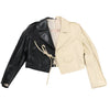 Marni Two-Tone Cropped Leather Jacket, Size 40 Secondhand