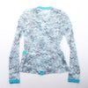 Secondhand Missoni Crochet-Knit Cardigan in Blue, Size 40 IT
