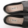Secondhand Miu Miu Leather Slip-on in Black 5S9010, Size 38.5 EU