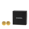 Chanel Gold Plated CC Round Clip On Earrings Secondhand
