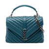 Saint Laurent Medium Quilted Chevron Sheepskin College Satchel Secondhand