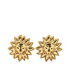 Chanel Gold Plated Lion Motif Clip On Earrings Secondhand