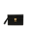 LOEWE Textured Leather Anagram Flap Clutch Secondhand