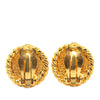 Chanel Gold Plated CC Round Clip on Earrings Secondhand
