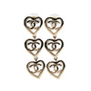Secondhand Chanel Gold Plated Triple Heart CC Drop Earrings