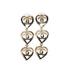 Secondhand Chanel Gold Plated Triple Heart CC Drop Earrings