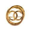 Secondhand Chanel Gold Plated CC Round Brooch