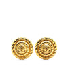 Chanel Gold Plated CC Round Clip On Earrings Secondhand