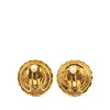 Chanel Gold Plated CC Round Clip On Earrings Secondhand