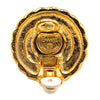 Chanel Gold Plated CC Round Clip On Earrings Secondhand