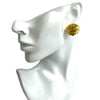 Chanel CC Gold Plated Round Clip On Earrings Secondhand