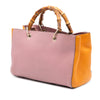 Gucci Medium Bicolor Calfskin Bamboo Shopper Satchel Secondhand