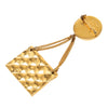 Chanel CC Gold Plated Quilted Flap Bag Medallion Brooch Secondhand