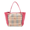 Burberry Small Leather Trimmed Haymarket Check Coated Canvas Canterbury Tote Secondhand