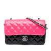 Chanel Mini Rectangular Classic Bicolor Patent Single Flap Secondhand