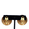 Secondhand Chanel Gold Plated Camellia Cross Dome Clip on Earrings