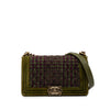 Chanel Old Medium Tweed and Velvet Boy Flap Secondhand