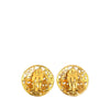 Chanel CC Gold Plated Filigree Round Clip On Earrings Secondhand