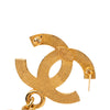 Chanel CC Gold Plated Medallion Drop Pin Brooch Secondhand