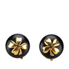 Secondhand Chanel Enamel Clover Button Clip On Earrings