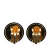 Secondhand Chanel Enamel Clover Button Clip On Earrings