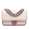 Secondhand Chanel Quilted Lambskin and Tweed Elegant Trim Flap