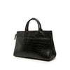 Saint Laurent Medium Croc Embossed Calfskin Cabas Rive Gauche Satchel Secondhand