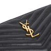Secondhand Saint Laurent Chevron Leather Monogram Zip A5 Wristlet Pouch